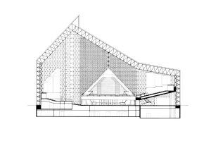 Kristal Katedral / Philip Johnson, John Burgee Kesit