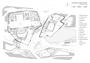 Guangzhou Opera Evi / Zaha Hadid Plan