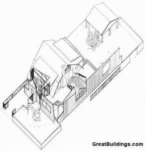 Gehry Evi (Gehry Residence) / Frank Gehry aksonometrik çizim