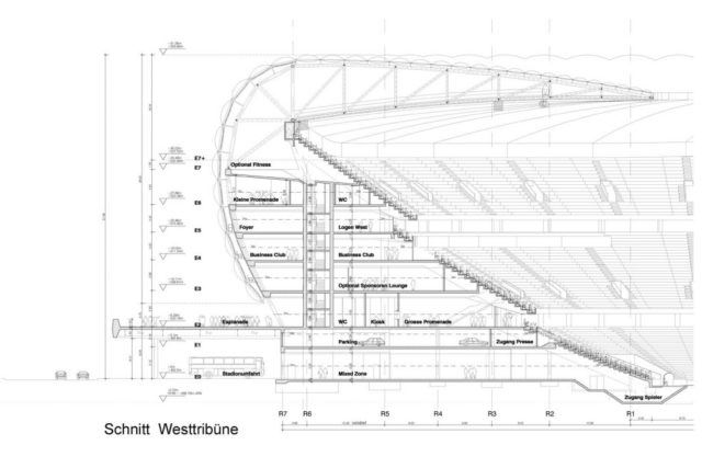 Allianz Arena kesit - Herzog & de meuron