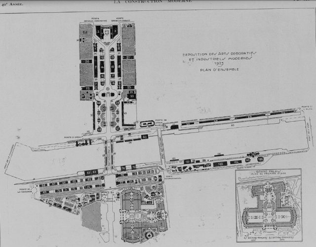 Art Deco The Exposition des Decorative Arts Fuar Planı, 1925