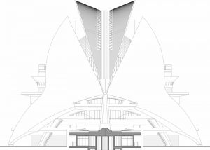 Valencia Opera Evi (Palau de les Arts Reina Sofia) / Santiago Calatrava kesit