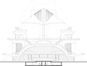 Valencia Opera Evi (Palau de les Arts Reina Sofia) / Santiago Calatrava kesit