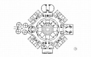 Bangladeş Ulusal Meclis Binası / Louis Kahn plan