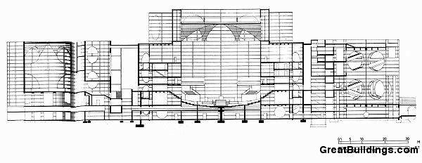 Bangladeş Ulusal Meclis Binası / Louis Kahn kesit